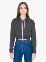 WOMEN'S FLEX FLEECE CROPPED ZIP Kapucnis felső SWEATSHIRT Dark Heather Grey